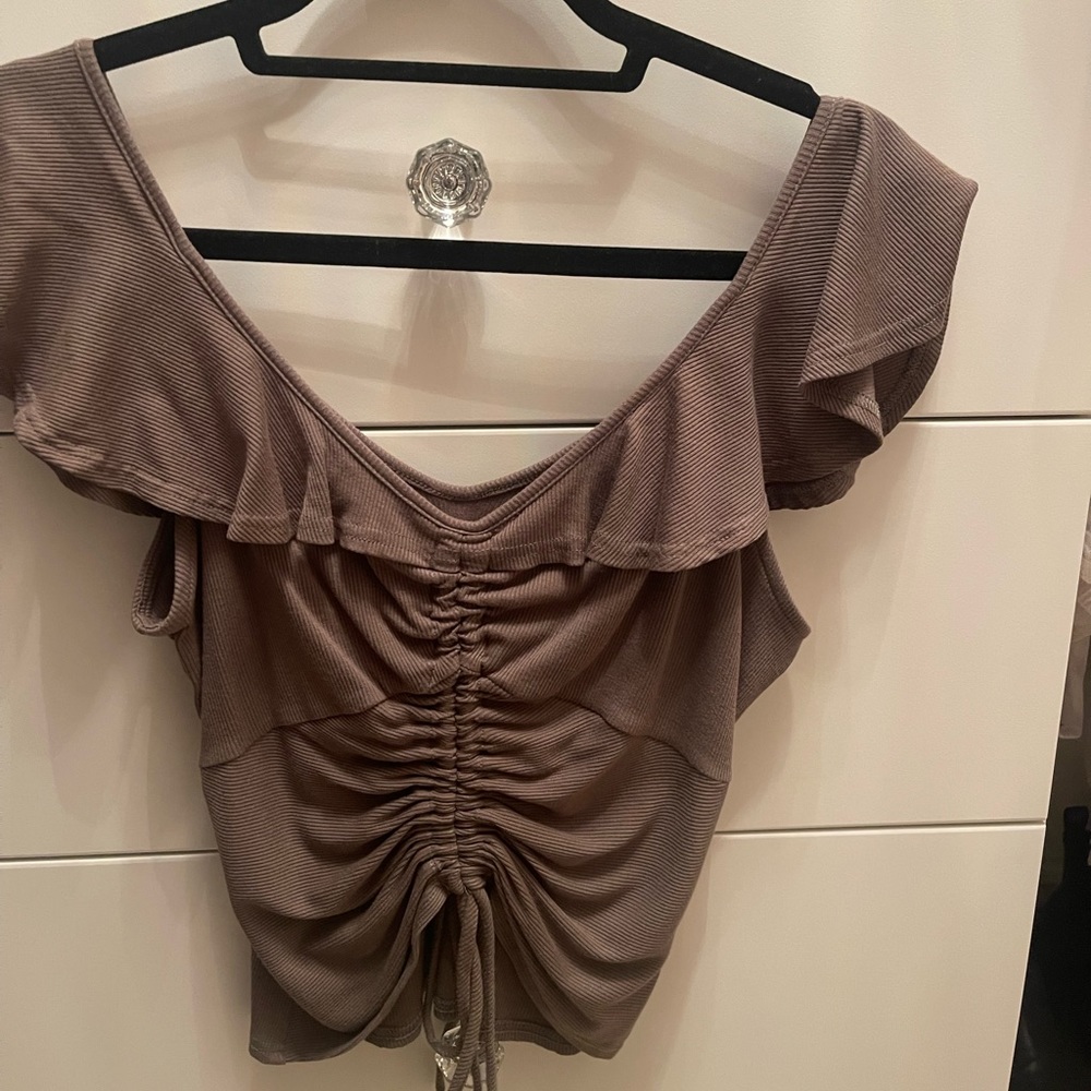fun off the shoulder shirt!